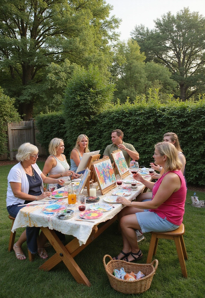 15 Unforgettable Outdoor Party Ideas for Adults That Will Light Up Your Backyard! - 6. Wine and Paint Party