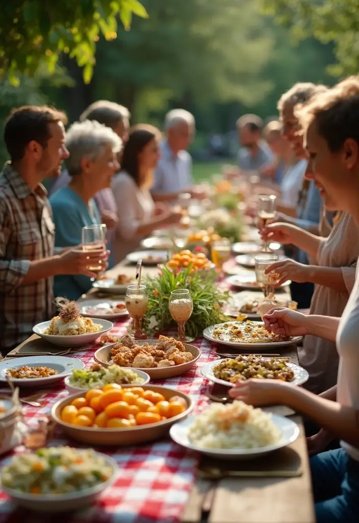 15 Unforgettable Outdoor Party Ideas for Adults That Will Light Up Your Backyard! - 8. Outdoor Potluck Dinner