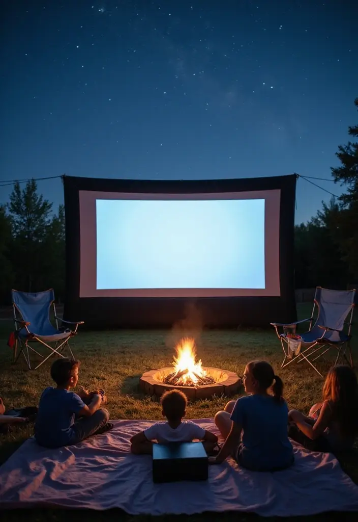 12 Backyard Party Ideas for Teens That Will Blow Their Minds (You Won't Want to Miss #6!) - 2. Outdoor Movie Marathon