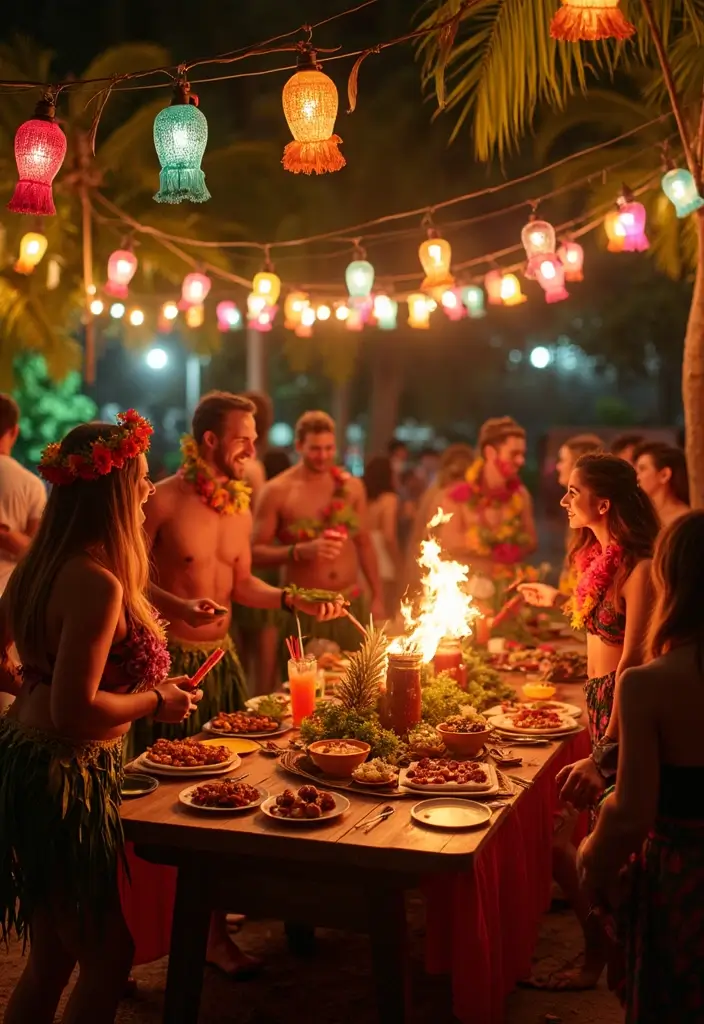 Outdoor Party Ideas at Night: 10 Unique Ways to Celebrate Under the Stars! - 8. Tropical Luau Night