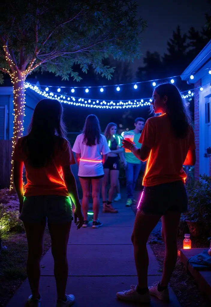 12 Backyard Party Ideas for Teens That Will Blow Their Minds (You Won't Want to Miss #6!) - 1. Glow-in-the-Dark Party