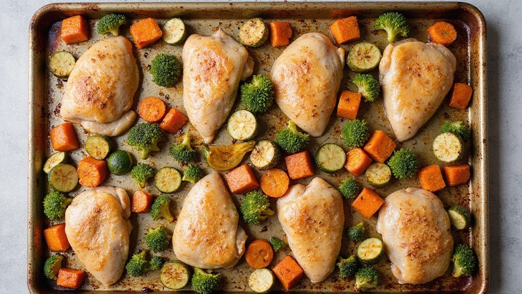 Chicken and Chickpea Tray Bake Recipe: Easy Sheet-Pan Dinner in 30 Minutes - Step 5: Arrange on Sheet Pan