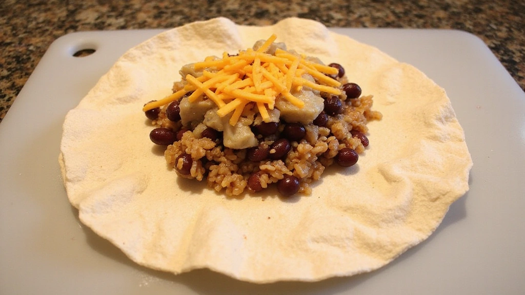 Crispy Bean & Rice Folded Wrap: Quick, Easy, and Delicious - Step 3: Assemble the Wrap