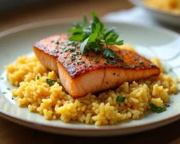 Easy One-Pot Recipe: Salmon with Miso, Turmeric, and Coconut Rice