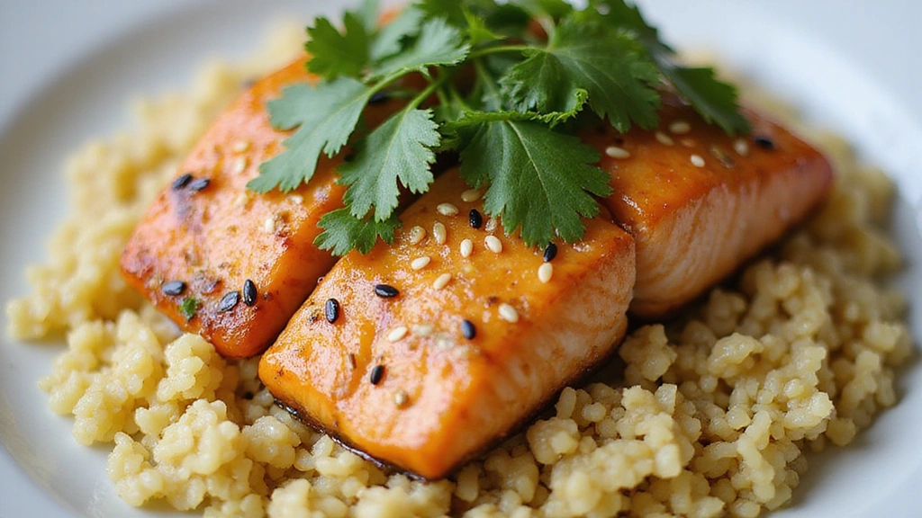 Easy One-Pot Recipe: Salmon with Miso, Turmeric, and Coconut Rice - Step 7: Garnish and Serve