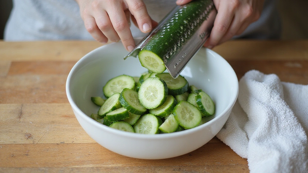 Fresh Cucumber Yogurt Sauce for Smashed Beef Kebabs: Perfect Pairing - Step 1: Prepare the Cucumber
