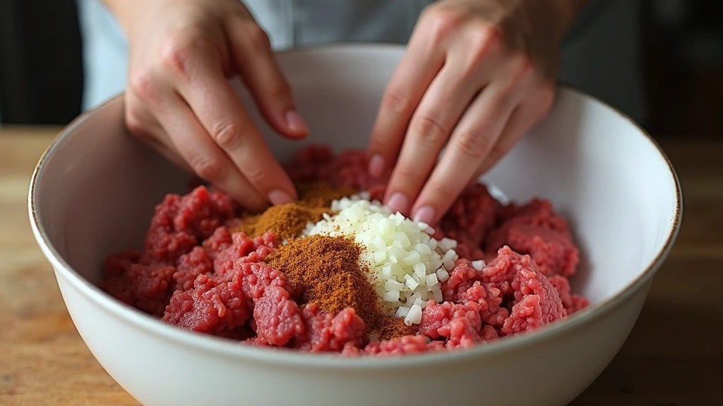 Fresh Cucumber Yogurt Sauce for Smashed Beef Kebabs: Perfect Pairing - Step 4: Prepare the Beef Mixture