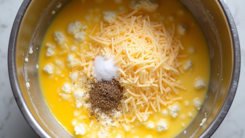 How to Make Cottage Cheese Egg Bites: Fluffy, Protein-Packed Breakfast Bites - Step 4: Add Cheese and Seasonings