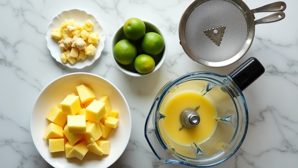 Pineapple Punch with Ginger: Fresh, Zesty & Fizzy - Step 1: Prepare Ingredients