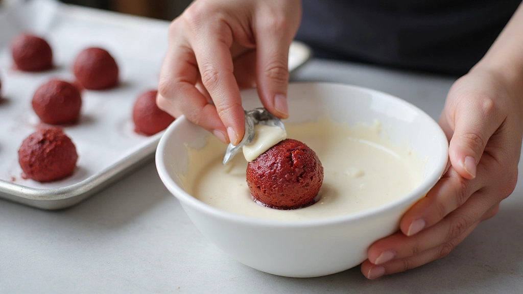 Red Velvet Cake Balls: A Fun Twist on a Classic Dessert - Step 10: Dip Cake Balls