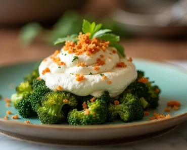 Whipped Tofu on Roasted Broccoli with Chile-Crisp Crunch: A Quick Vegan Recipe