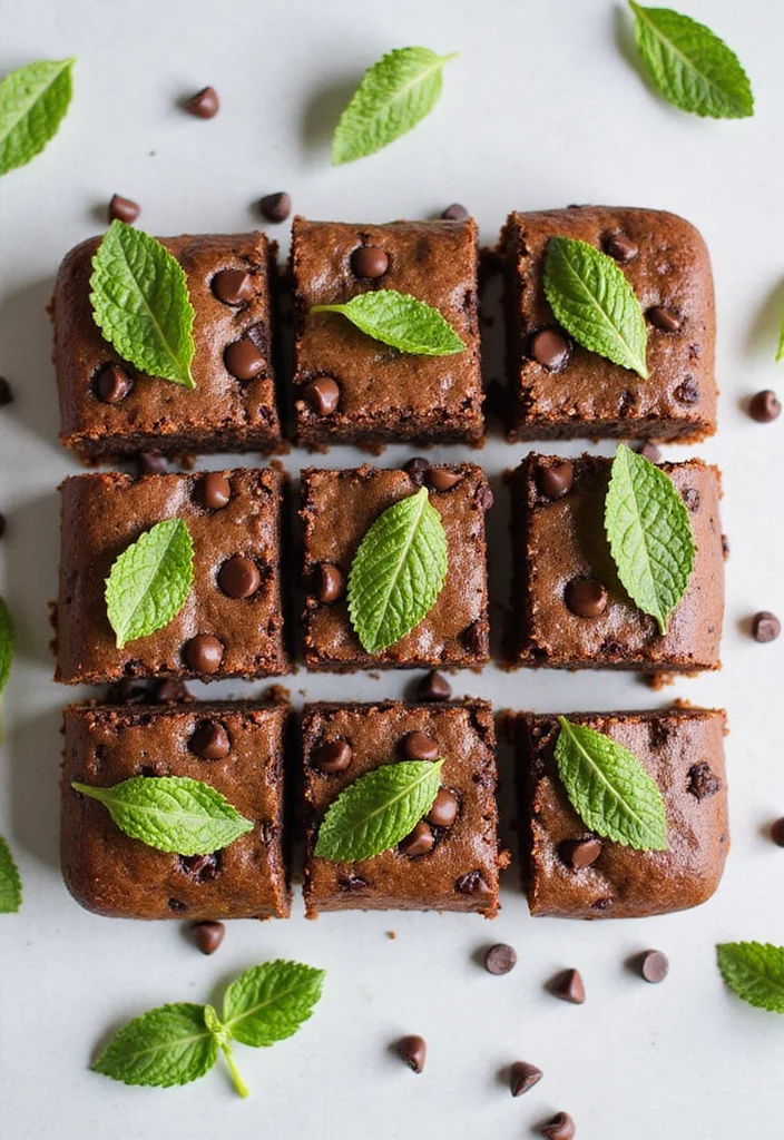 13 Mouthwatering Flavored Vegan Brownies That'll Change Your Dessert Game Forever! - 3. Mint Chocolate Chip Brownies