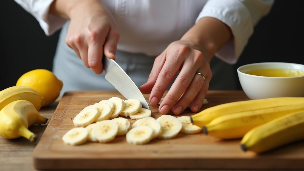 Banoffee Pavlova Recipe: Light, Crispy Meringue Meets Creamy Bananas - Step 5: Slice the Bananas