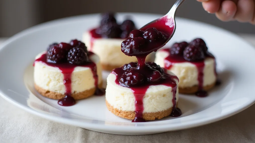 Decadent Blackberry Mini Cheesecakes: A Bite-Sized Delight - Step 7: Top the Cheesecakes