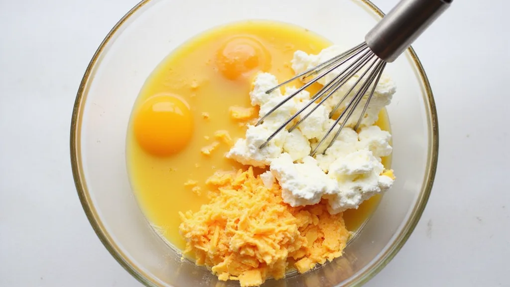 Delicious Cottage Cheese Egg Bake: Easy, Flavourful & Nutritious - Step 3: Mix in Cheeses