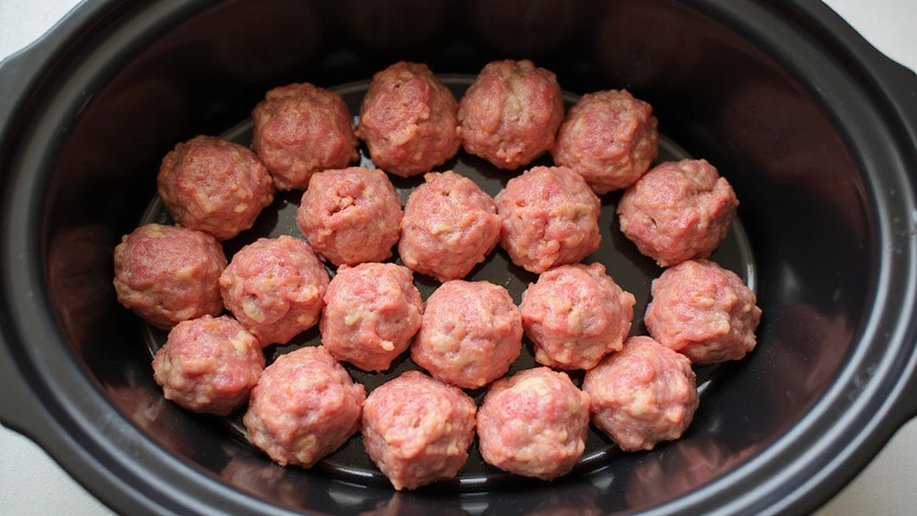 Sweet Chili Meatballs in the Crockpot: A Flavor Explosion - Step 4: Arrange Meatballs in Crockpot