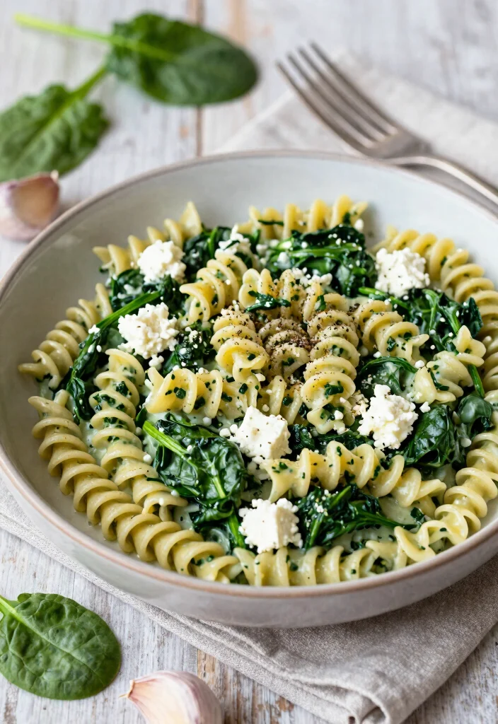 12 Low Calorie High Protein One Pot Recipes That Will Help You Shed Those Extra Pounds! - 7. Creamy Spinach and Feta Pasta 1