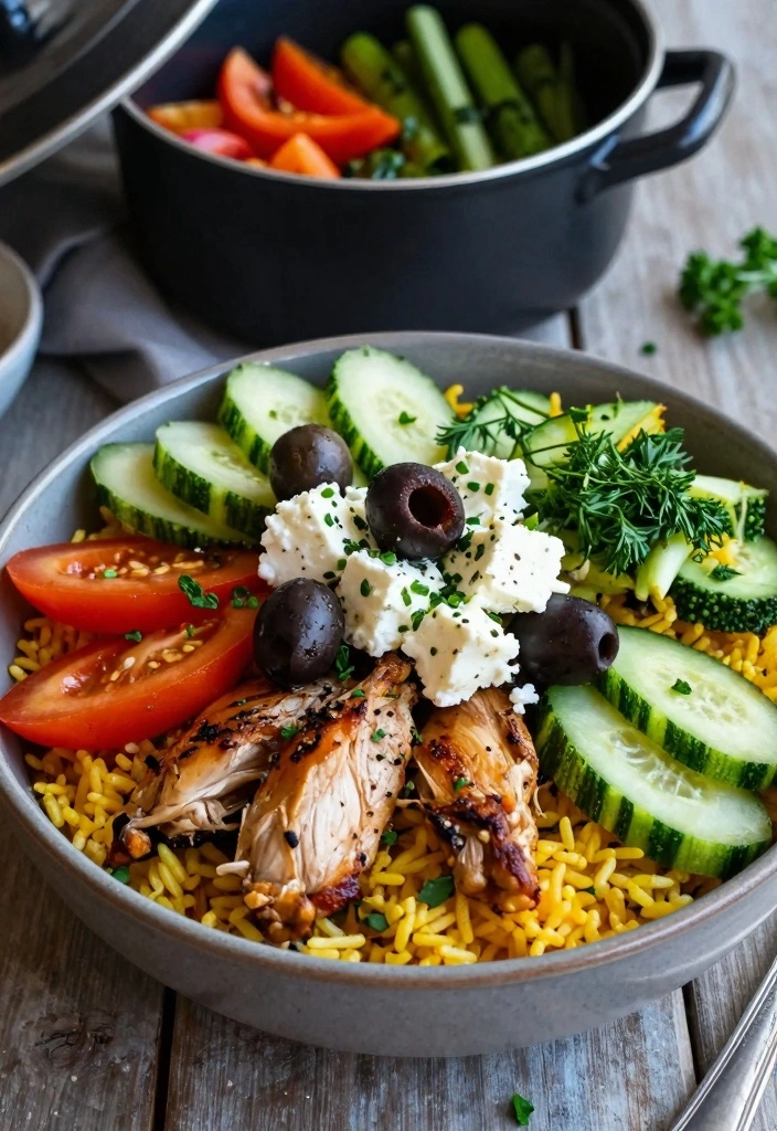 12 One Pot Meals You Can Make in Under 30 Minutes (Family Will Love #5!) - 12. One-Pot Greek Chicken Rice Bowl