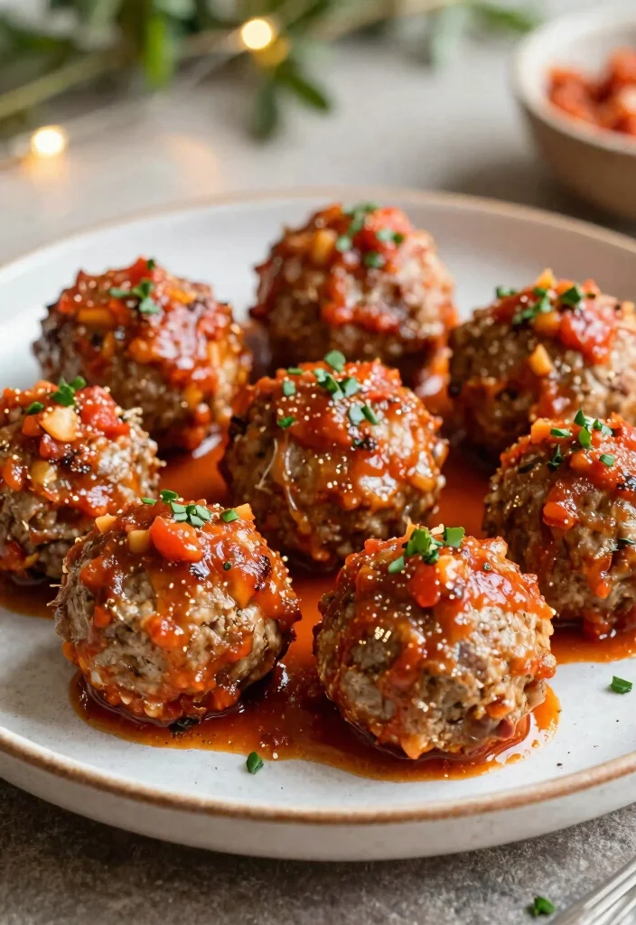 20 Festive Christmas Appetizers That Will Wow Your Guests (You Won't Believe #7!) - 17. Cheese-Stuffed Meatballs 1