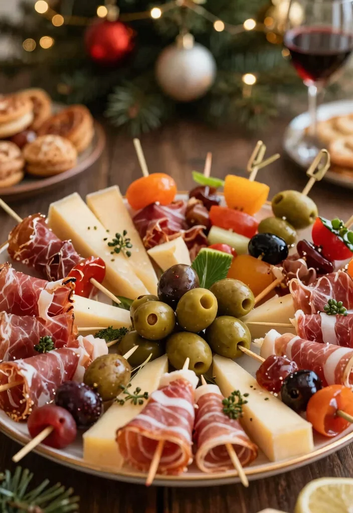 20 Festive Christmas Appetizers That Will Wow Your Guests (You Won't Believe #7!) - 9. Antipasto Skewers 1