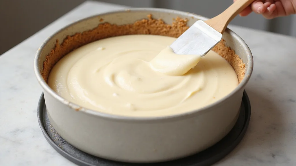 No Bake Woolworth Cheesecake: The Ultimate Easy Dessert Recipe - Step 7: Pour the Filling over the Crust
