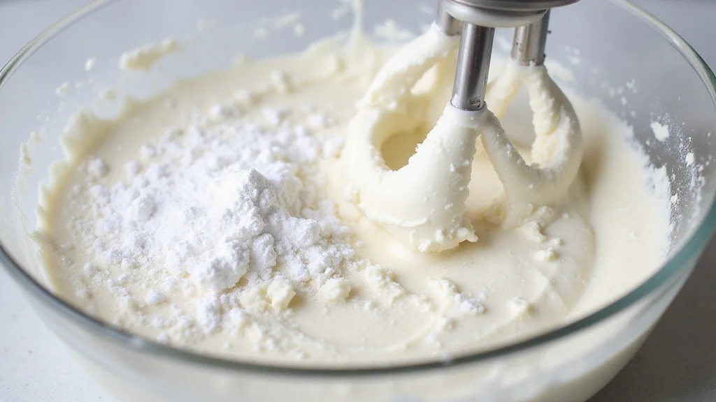 Quick and Creamy No Bake Cheesecake: 4 Ingredients in Just 5 Minutes - Step 4: Mix Cream Cheese and Sugar