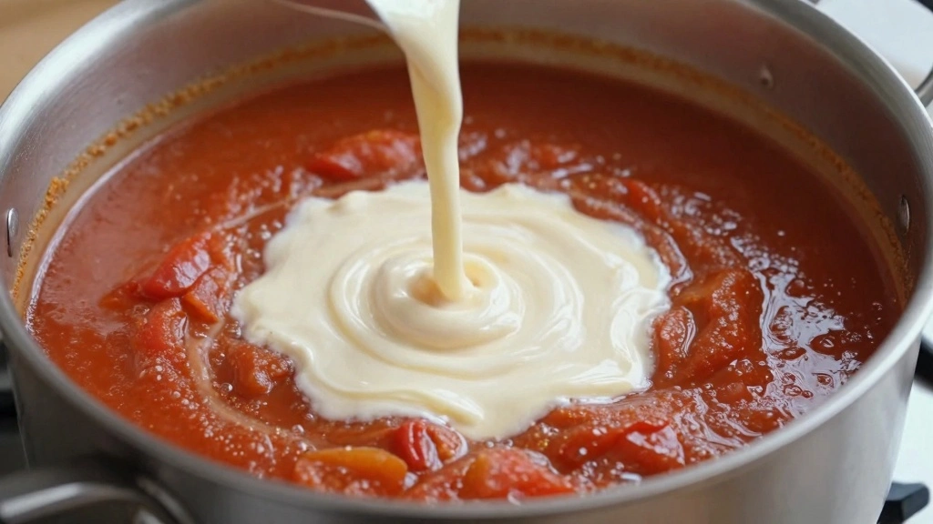 Quick and Easy Tomato Soup: Ready in 30 Minutes! - Step 8: Finish with Cream 1