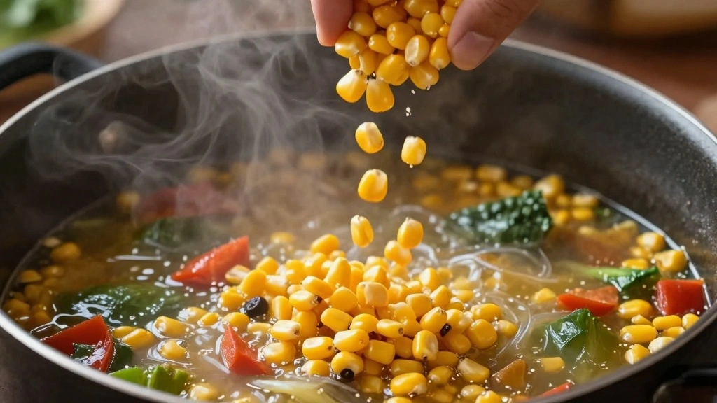 Sweet Corn Vegetable Soup: A Flavorful, Healthy Bowl for Any Season - Step 4: Add Corn and Broth 1